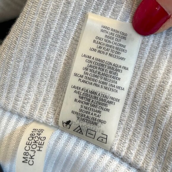 Calvin Klein gray textured knit drape open front jacket - Picture 6 of 9